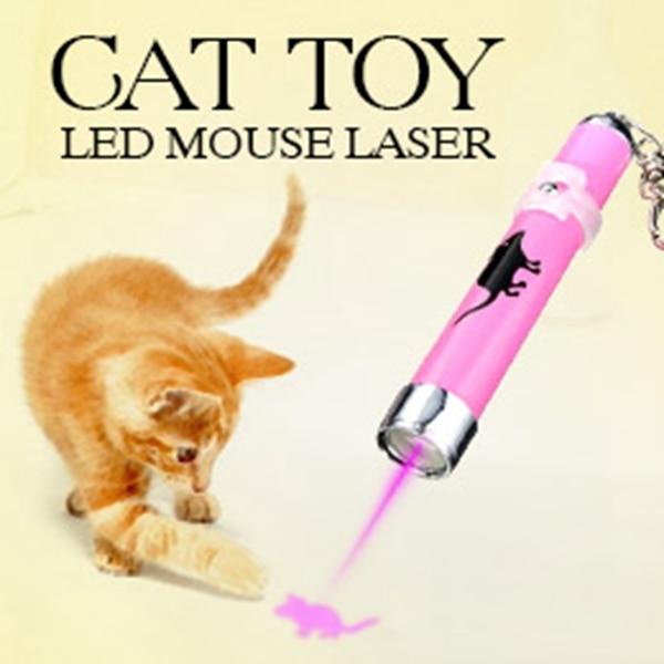 Portable Creative and Funny Pet Cat Toys LED Laser Pointer light Pen With Bright Animation Mouse Shadow