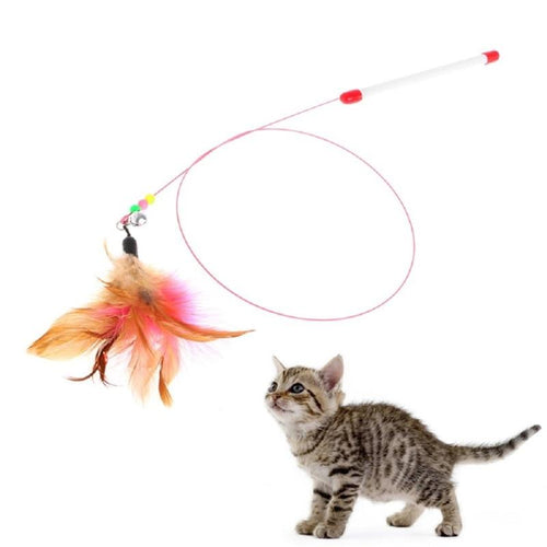 Pet cat toy,Hot,Cute Design,Plastic,Steel Wire,Feather Teaser Wand,Toy for cats interactive,Products For pet,110cm,Free shipping