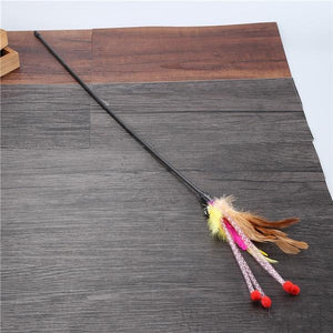 Pet cat toy,Hot,Cute Design,Plastic,Steel Wire,Feather Teaser Wand,Toy for cats interactive,Products For pet,110cm,Free shipping